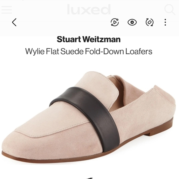 STUART WEITZMAN | Wylie Flat Suede Fold-Down Loafers Sz 36 - 5.5 US - Picture 1 of 12
